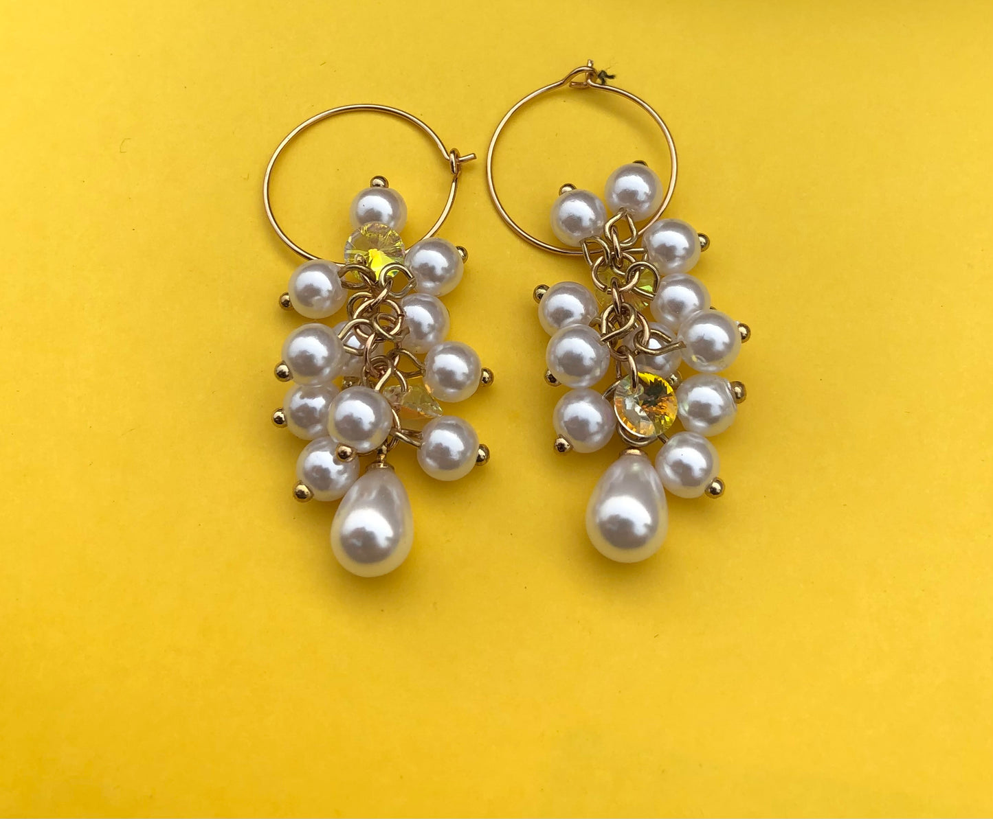 Pearl & Crystal Hoop Earrings