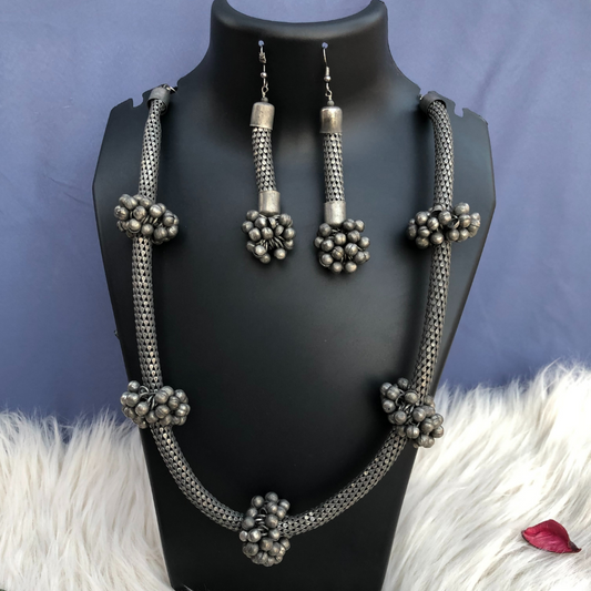 German Silver Ghungroo Necklace set