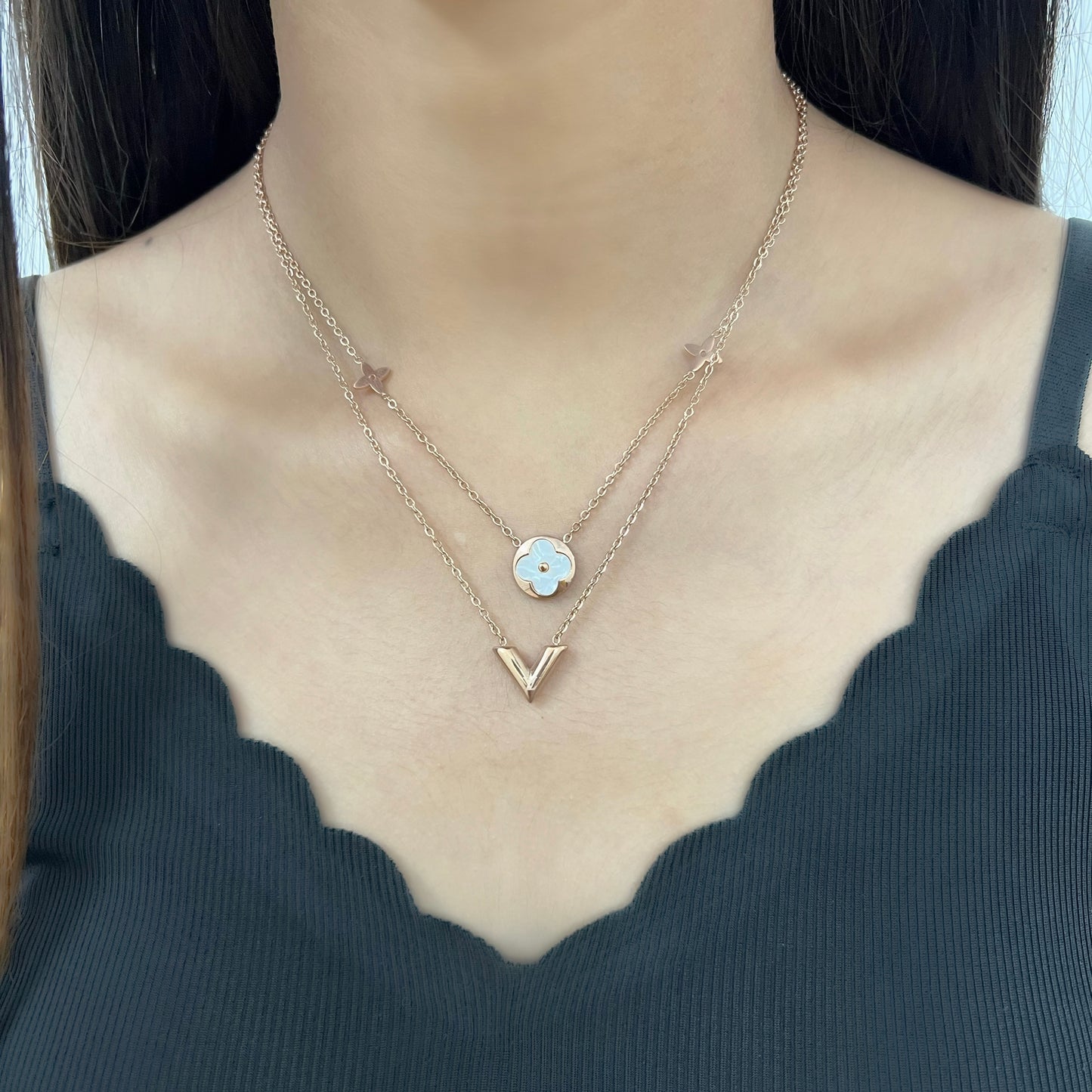 Mother of Pearl Layered  Necklace