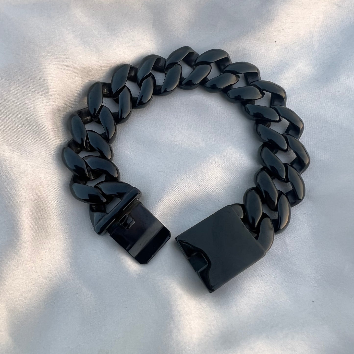 20mm Classic Cuban Black Bracelet
